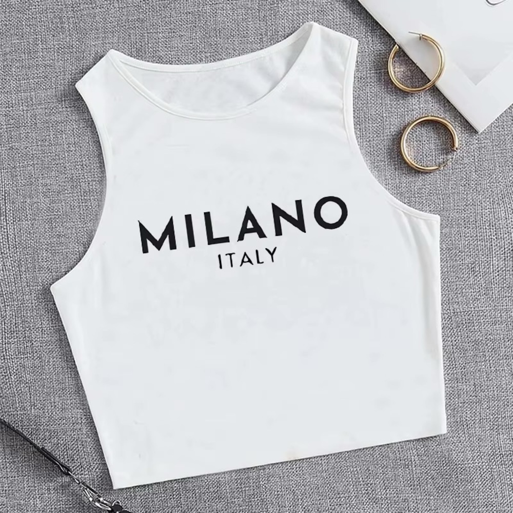 Milano Italy 100% Polyester White Tank Top